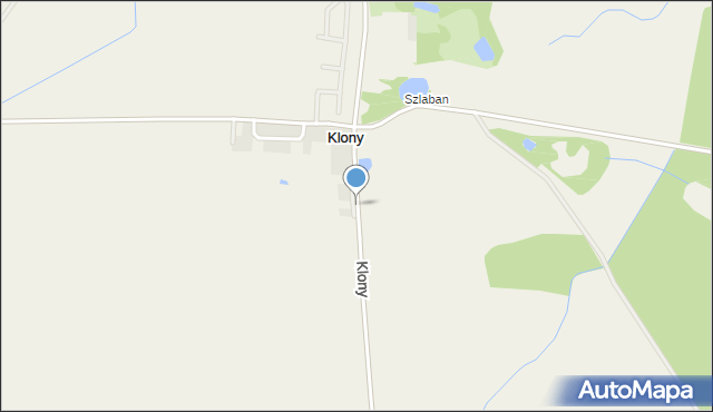 Klony gmina Kostrzyn, Klony, mapa Klony gmina Kostrzyn