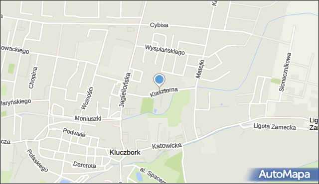 Kluczbork, Klasztorna, mapa Kluczbork