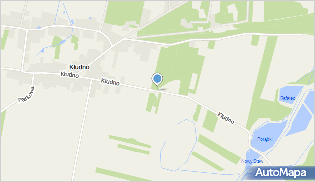 Kłudno gmina Wieniawa, Kłudno, mapa Kłudno gmina Wieniawa