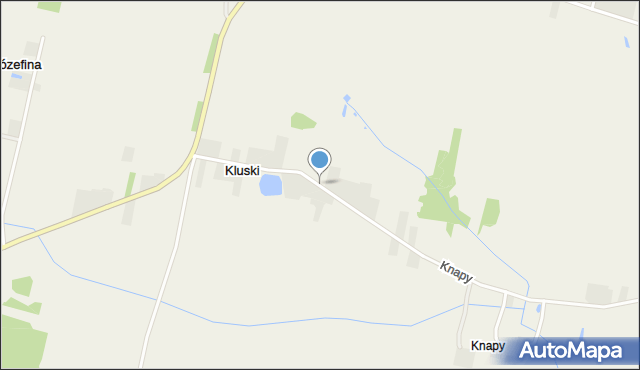 Kluski gmina Lututów, Kluski, mapa Kluski gmina Lututów
