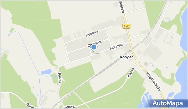 Kobylec gmina Wągrowiec, Klonowa, mapa Kobylec gmina Wągrowiec
