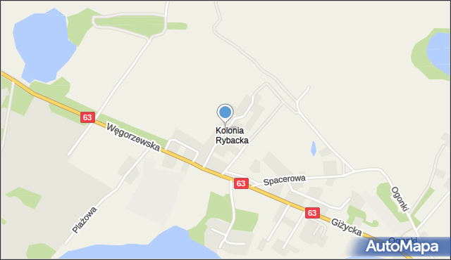 Kolonia Rybacka, Klonowa, mapa Kolonia Rybacka