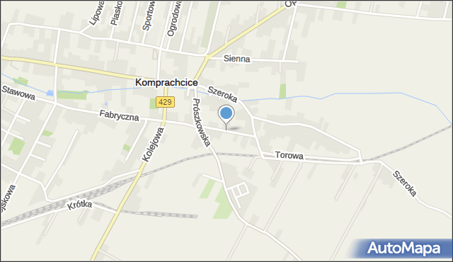 Komprachcice, Klasztorna, mapa Komprachcice