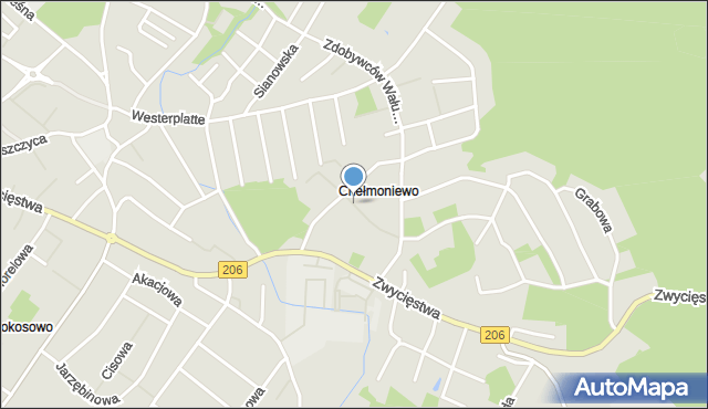 Koszalin, Klonowa, mapa Koszalina