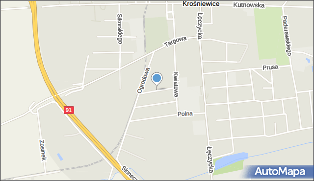 Krośniewice, Klonowa, mapa Krośniewice