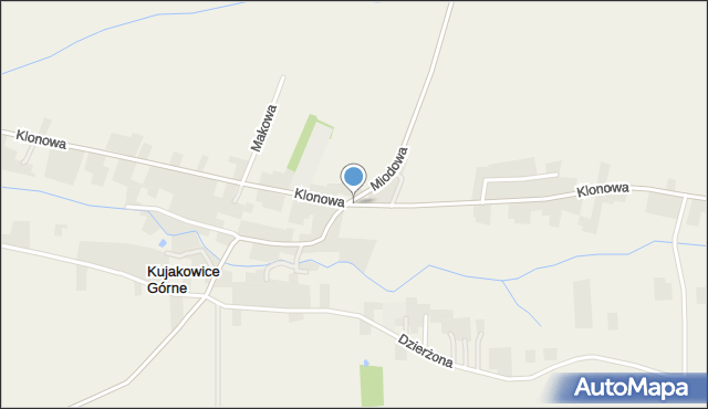 Kujakowice Górne, Klonowa, mapa Kujakowice Górne
