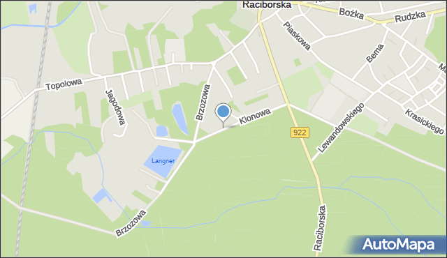 Kuźnia Raciborska, Klonowa, mapa Kuźnia Raciborska