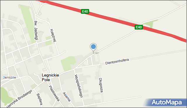 Legnickie Pole, Klasztorna, mapa Legnickie Pole