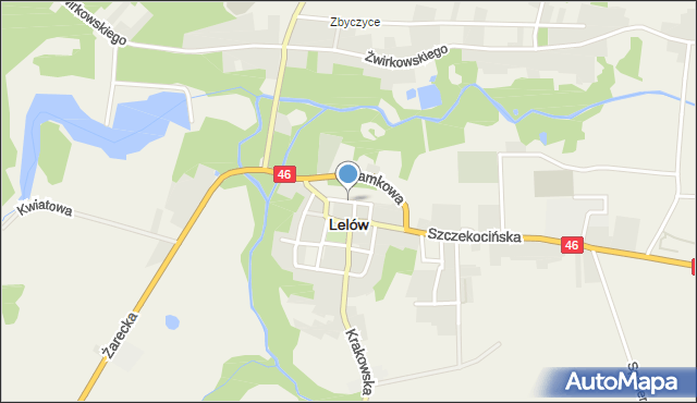Lelów, Klasztorna, mapa Lelów