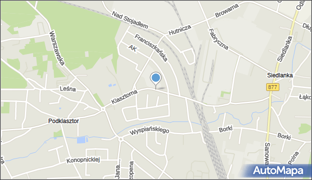 Leżajsk, Klasztorna, mapa Leżajsk