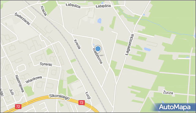 Łódź, Klasztorna, mapa Łodzi