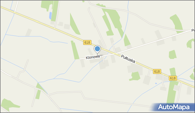 Łosinno, Klonowa, mapa Łosinno