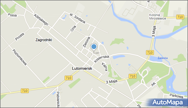 Lutomiersk, Klasztorna, mapa Lutomiersk