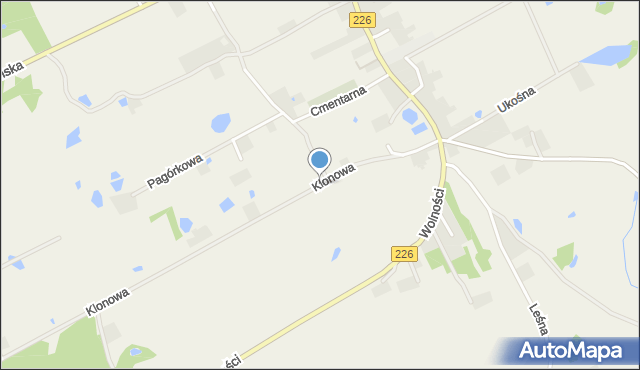 Mierzeszyn, Klonowa, mapa Mierzeszyn