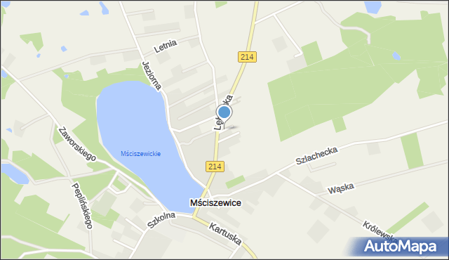 Mściszewice, Klonowa, mapa Mściszewice