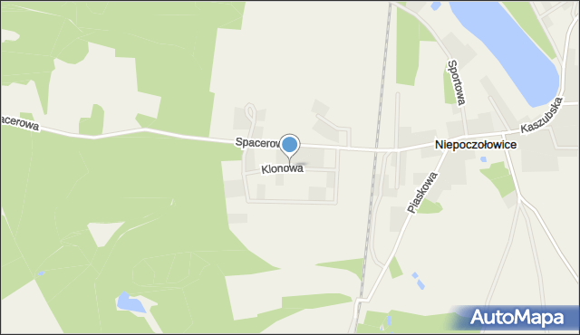 Niepoczołowice, Klonowa, mapa Niepoczołowice