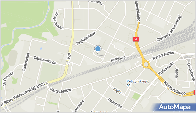 Olsztyn, Klasztorna, mapa Olsztyna