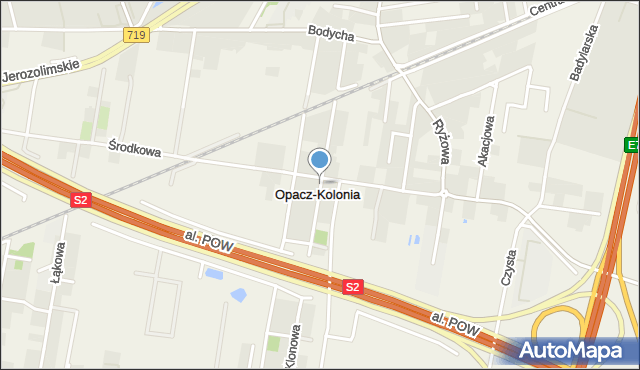 Opacz-Kolonia, Klonowa, mapa Opacz-Kolonia