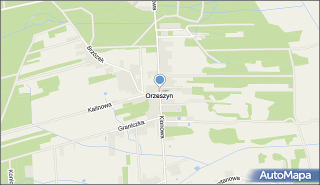 Orzeszyn, Klonowa, mapa Orzeszyn