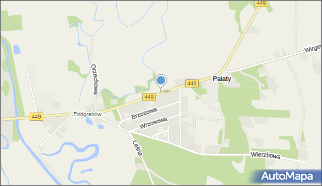 Palaty, Klonowa, mapa Palaty