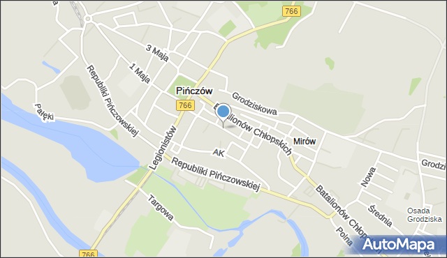 Pińczów, Klasztorna, mapa Pińczów