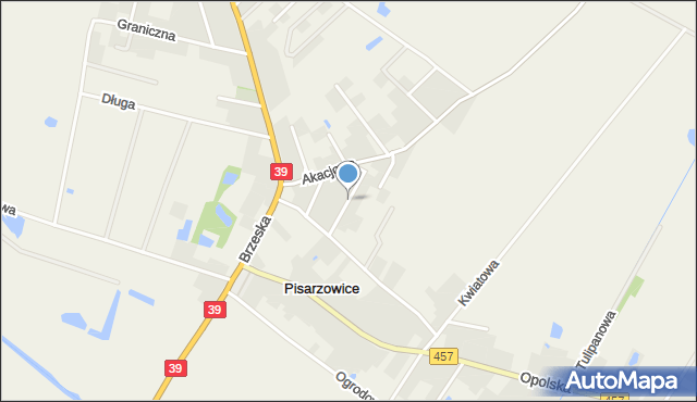 Pisarzowice gmina Lubsza, Klonowa, mapa Pisarzowice gmina Lubsza