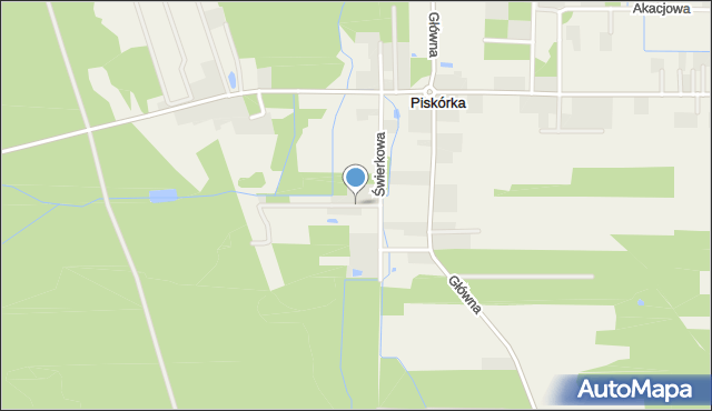 Piskórka, Klonowa, mapa Piskórka