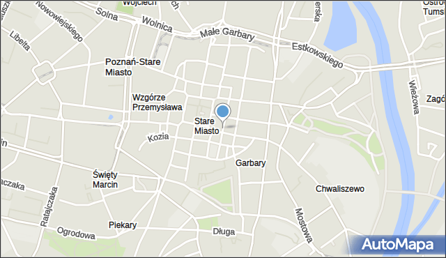 Poznań, Klasztorna, mapa Poznania