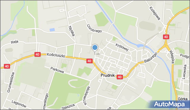 Prudnik, Klasztorna, mapa Prudnik