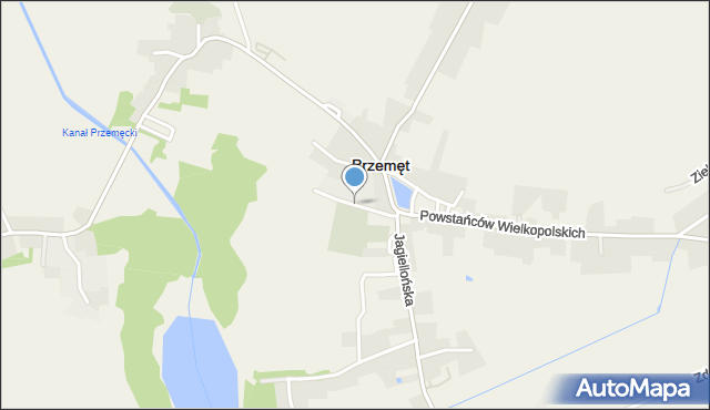 Przemęt, Klasztorna, mapa Przemęt