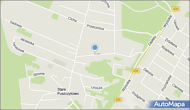 Puszczykowo powiat poznański, Klasztorna, mapa Puszczykowo powiat poznański