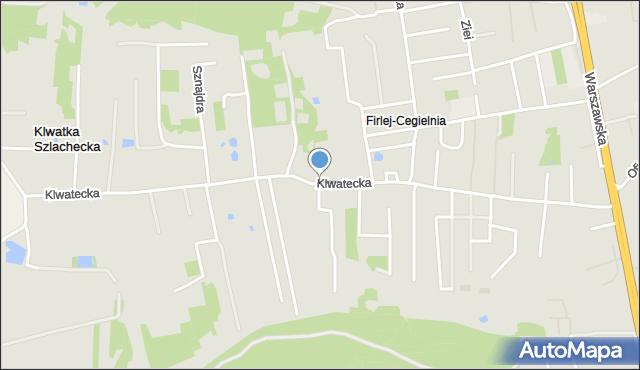 Radom, Klwatecka, mapa Radomia