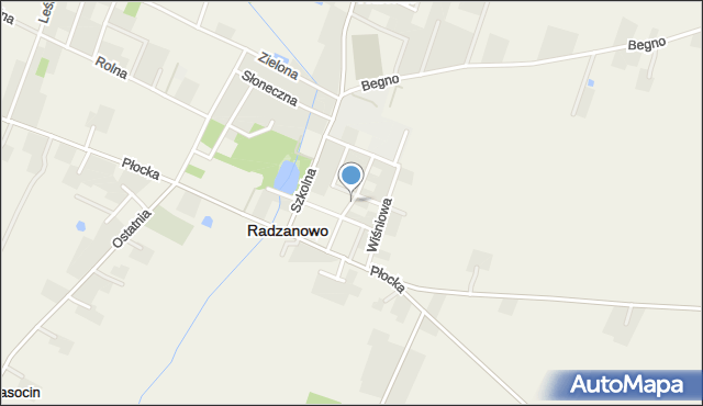 Radzanowo, Klonowa, mapa Radzanowo