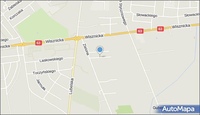 Radzyń Podlaski, Klonowa, mapa Radzyń Podlaski