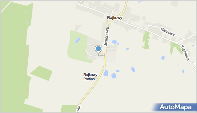 Rajkowy, Klonowa, mapa Rajkowy