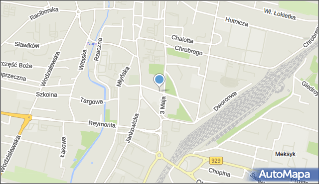 Rybnik, Klasztorna, mapa Rybnika