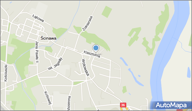 Ścinawa powiat lubiński, Klasztorna, mapa Ścinawa powiat lubiński