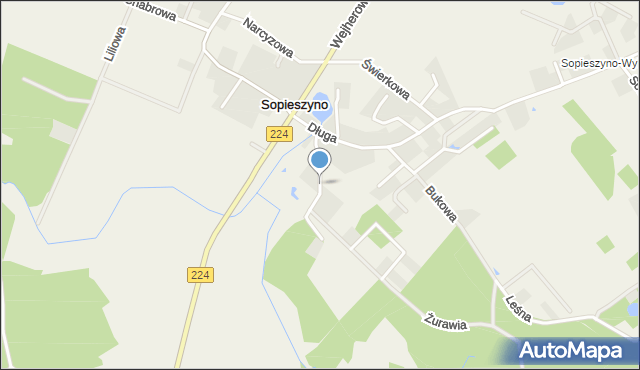 Sopieszyno, Klonowa, mapa Sopieszyno