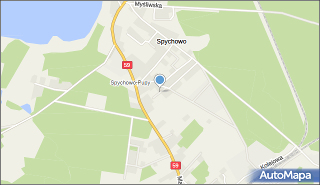 Spychowo, Klonowa, mapa Spychowo