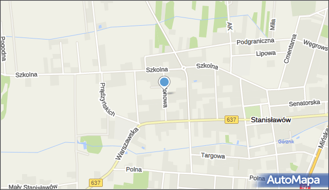 Stanisławów powiat miński, Klonowa, mapa Stanisławów powiat miński