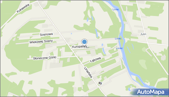 Strachów gmina Jadów, Klonowa, mapa Strachów gmina Jadów