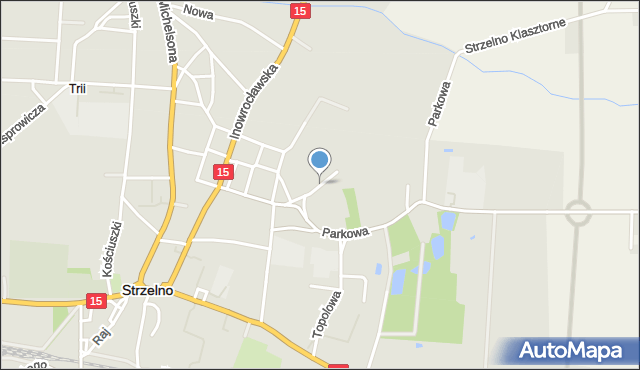 Strzelno powiat mogileński, Klasztorna, mapa Strzelno powiat mogileński