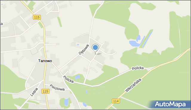 Tanowo, Klonowa, mapa Tanowo