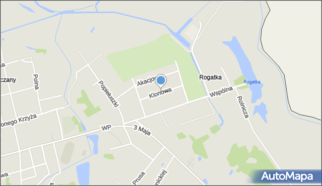 Terespol powiat bialski, Klonowa, mapa Terespol powiat bialski