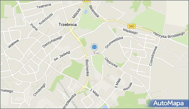 Trzebnica, Klasztorna, mapa Trzebnica