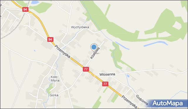 Tuczempy, Klonowa, mapa Tuczempy