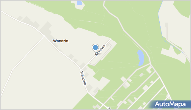 Wandzin gmina Wodzierady, Klonowa, mapa Wandzin gmina Wodzierady