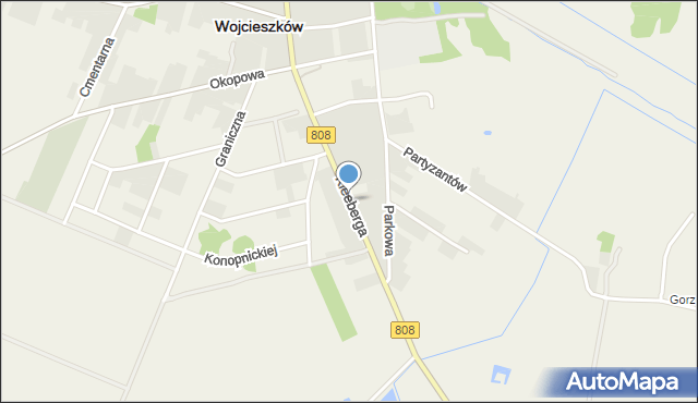 Wojcieszków, Kleeberga Franciszka, gen., mapa Wojcieszków