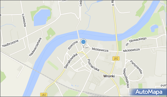 Wronki powiat szamotulski, Klasztorna, mapa Wronki powiat szamotulski