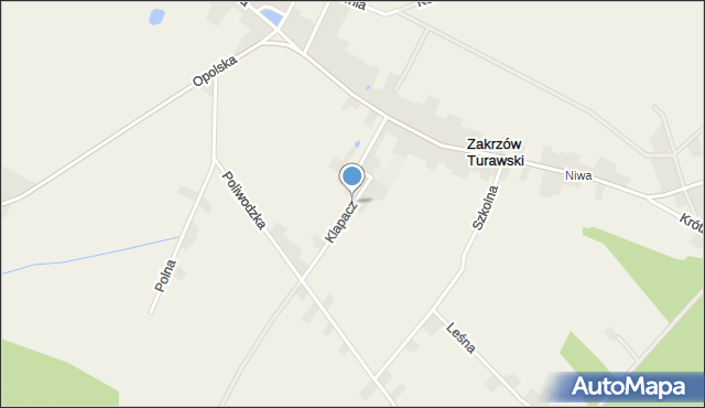 Zakrzów Turawski, Klapacz, mapa Zakrzów Turawski